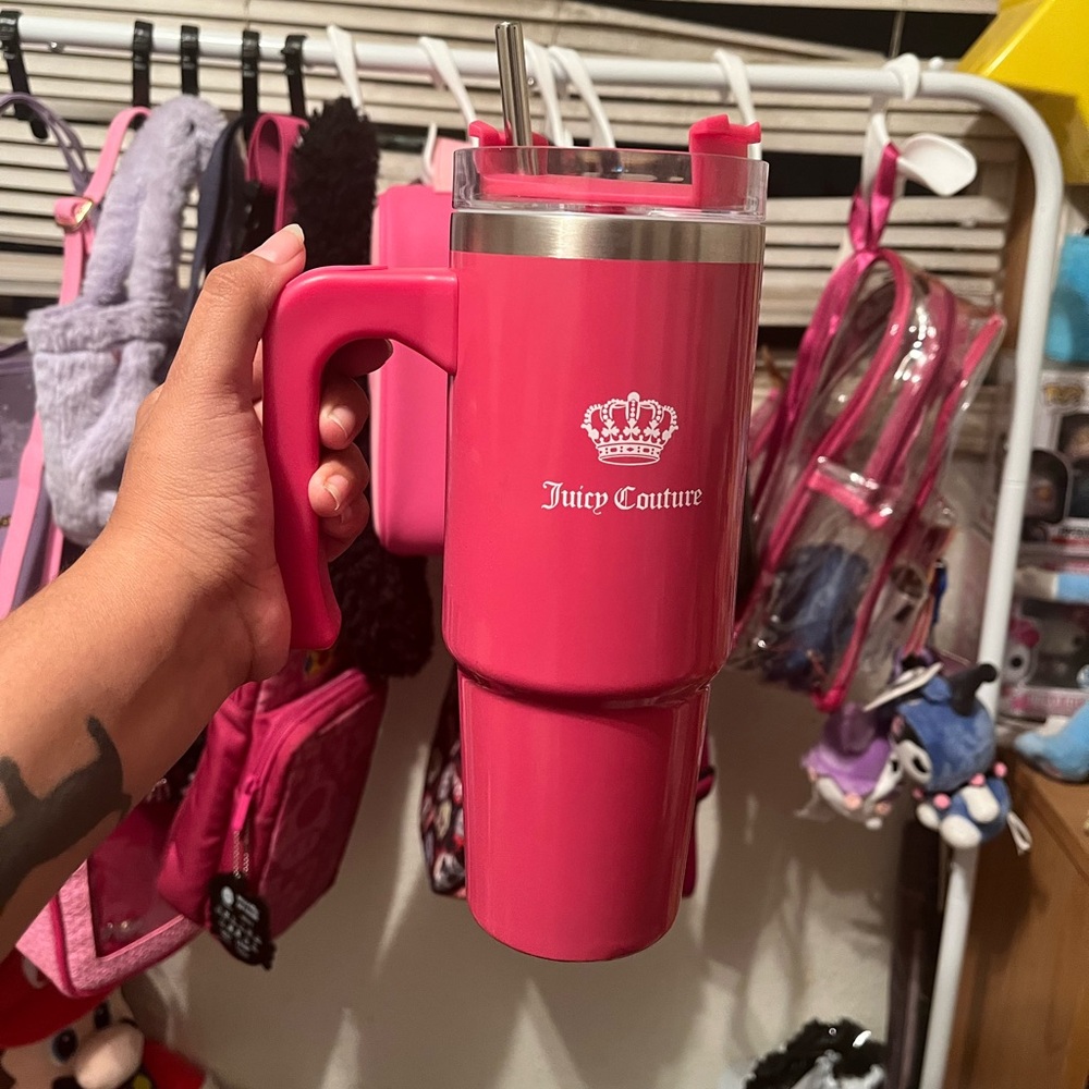 Juicy couture tumblr cup with metal straw brand new